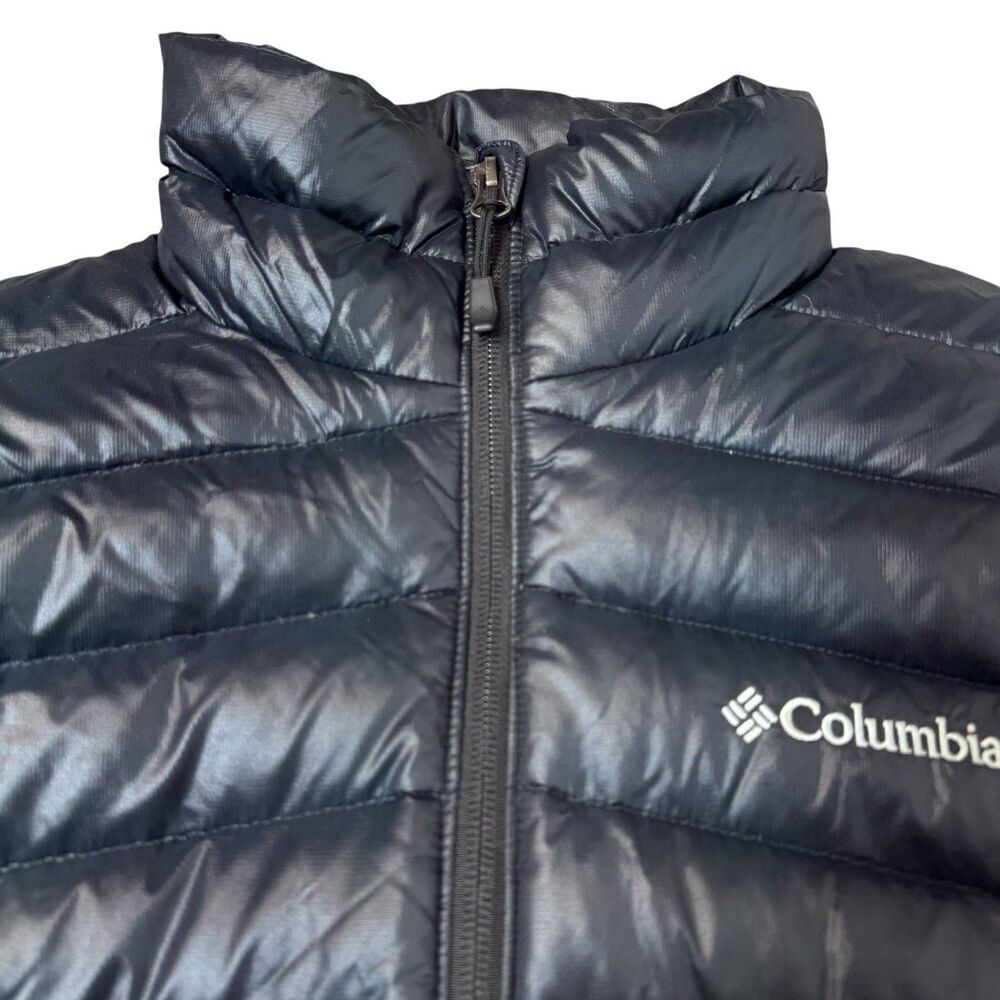 Columbia Down Goose Puffer Jacket Size S Omni Heat 590TD Turbo Black Outdoor - Picture 4 of 14